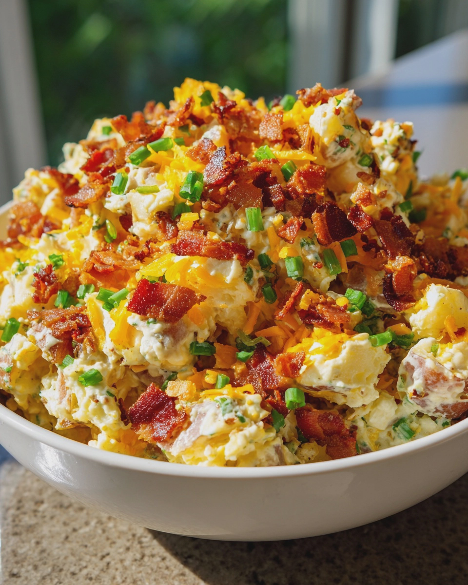 loaded baked potato salad easy bbq side recipe - detail 1