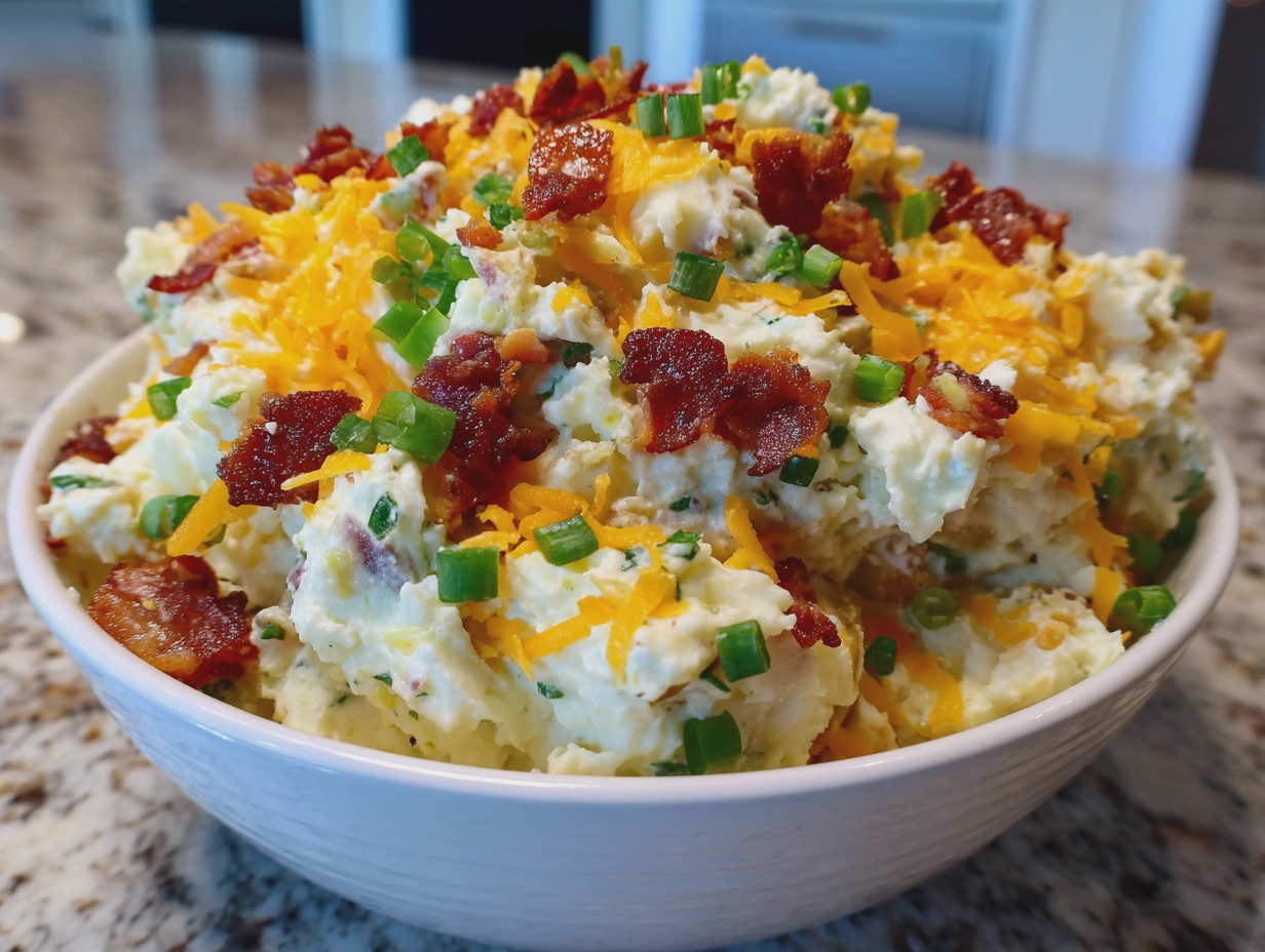 loaded baked potato salad easy bbq side recipe - detail 2