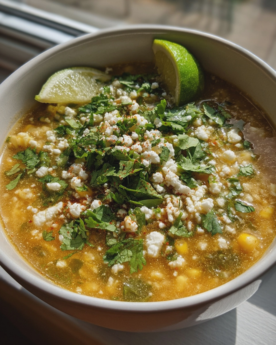 mexican street corn soup elote inspired cozy bowl - detail 1