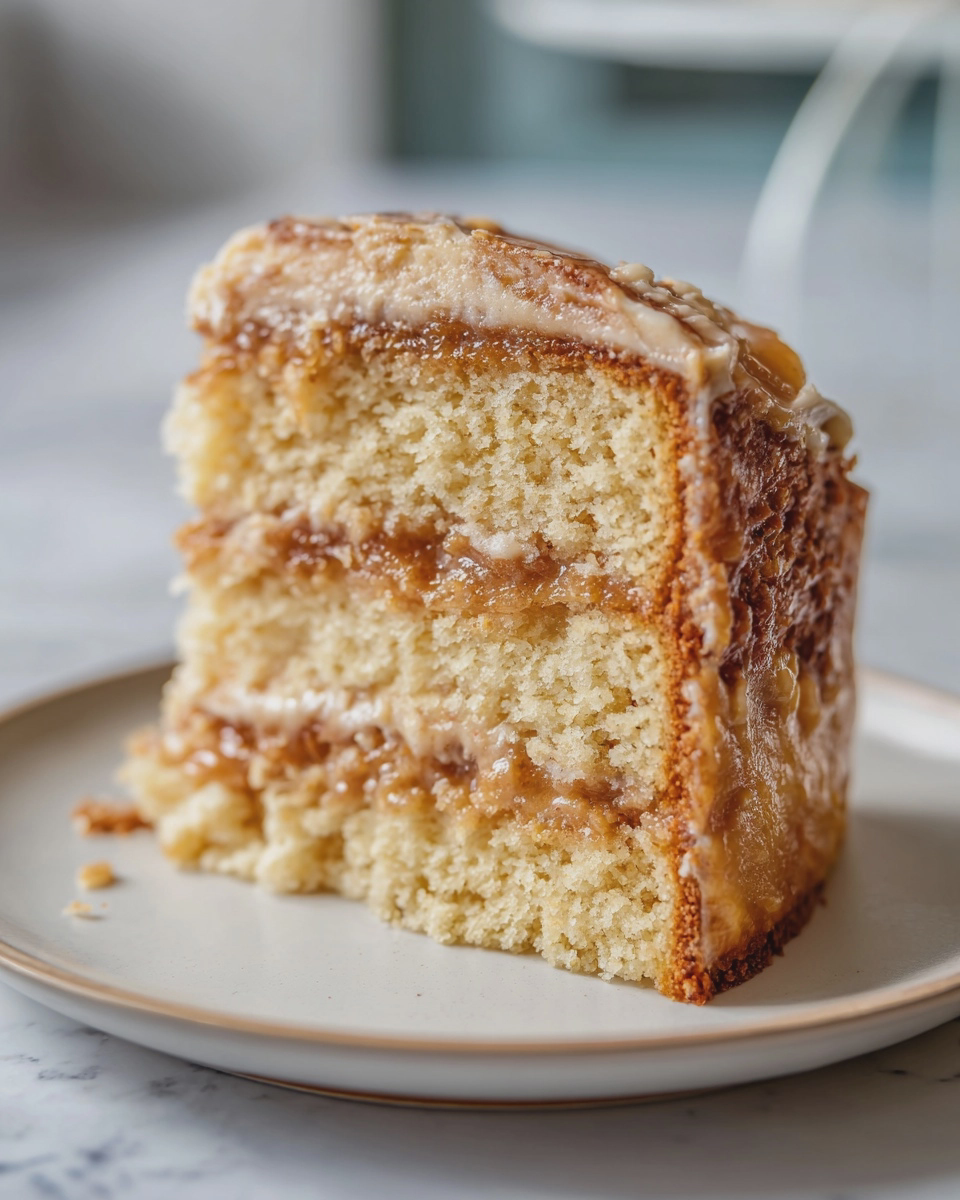 peach cake with brown sugar frosting easy moist - detail 1