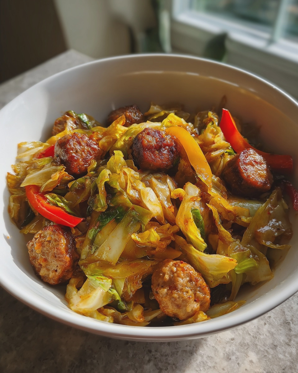 sausage and cabbage stir fry 30 minutes easy weeknight - detail 1