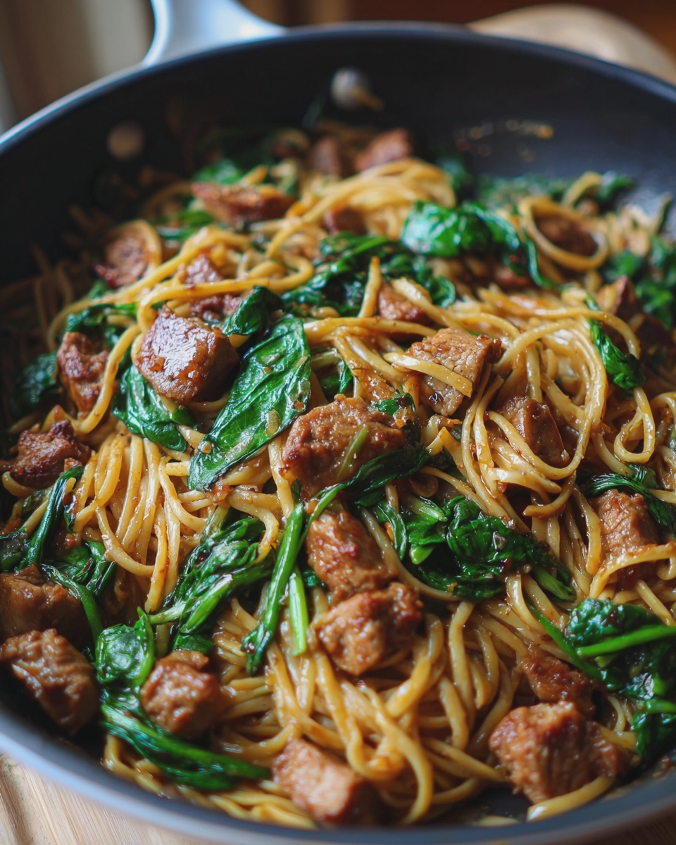 sticky honey garlic sausage pasta skillet sweet savory - detail 1