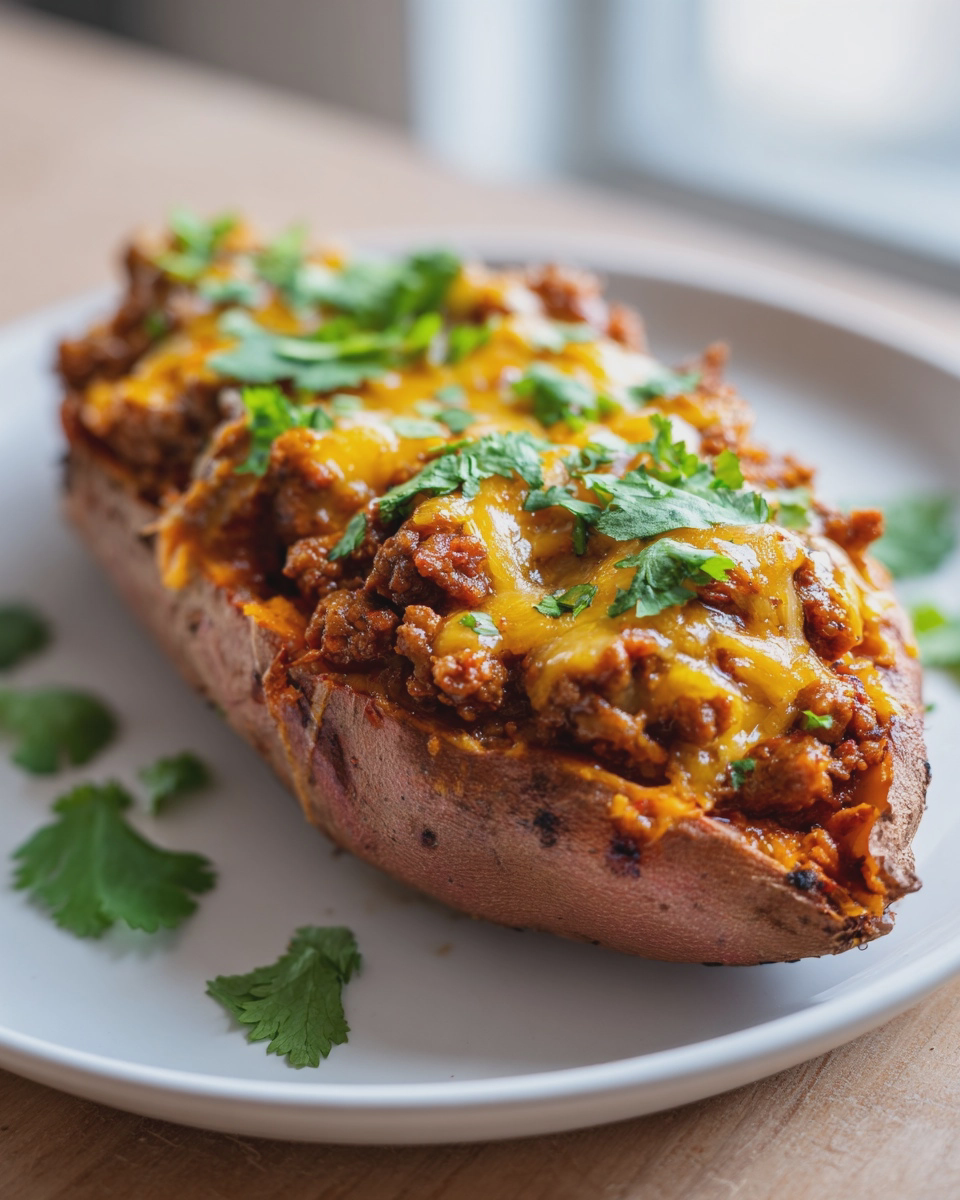 taco stuffed sweet potatoes healthy quick dinner - detail 1