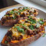 taco stuffed sweet potatoes healthy quick dinner