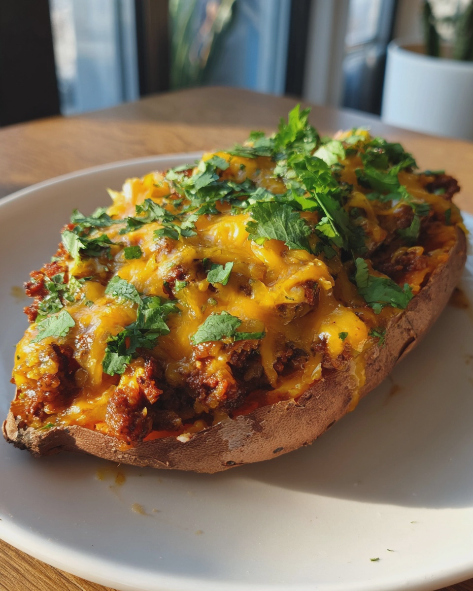 taco stuffed sweet potatoes healthy quick dinner - detail 2