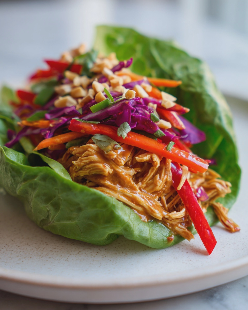thai peanut chicken wraps fresh vegetables easy recipe - detail 1