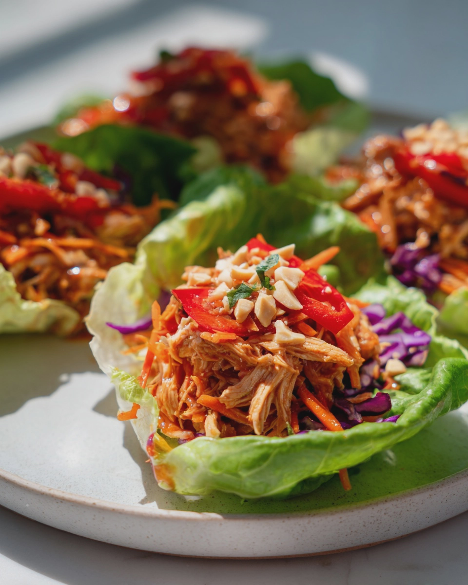 thai peanut chicken wraps fresh vegetables easy recipe - detail 2