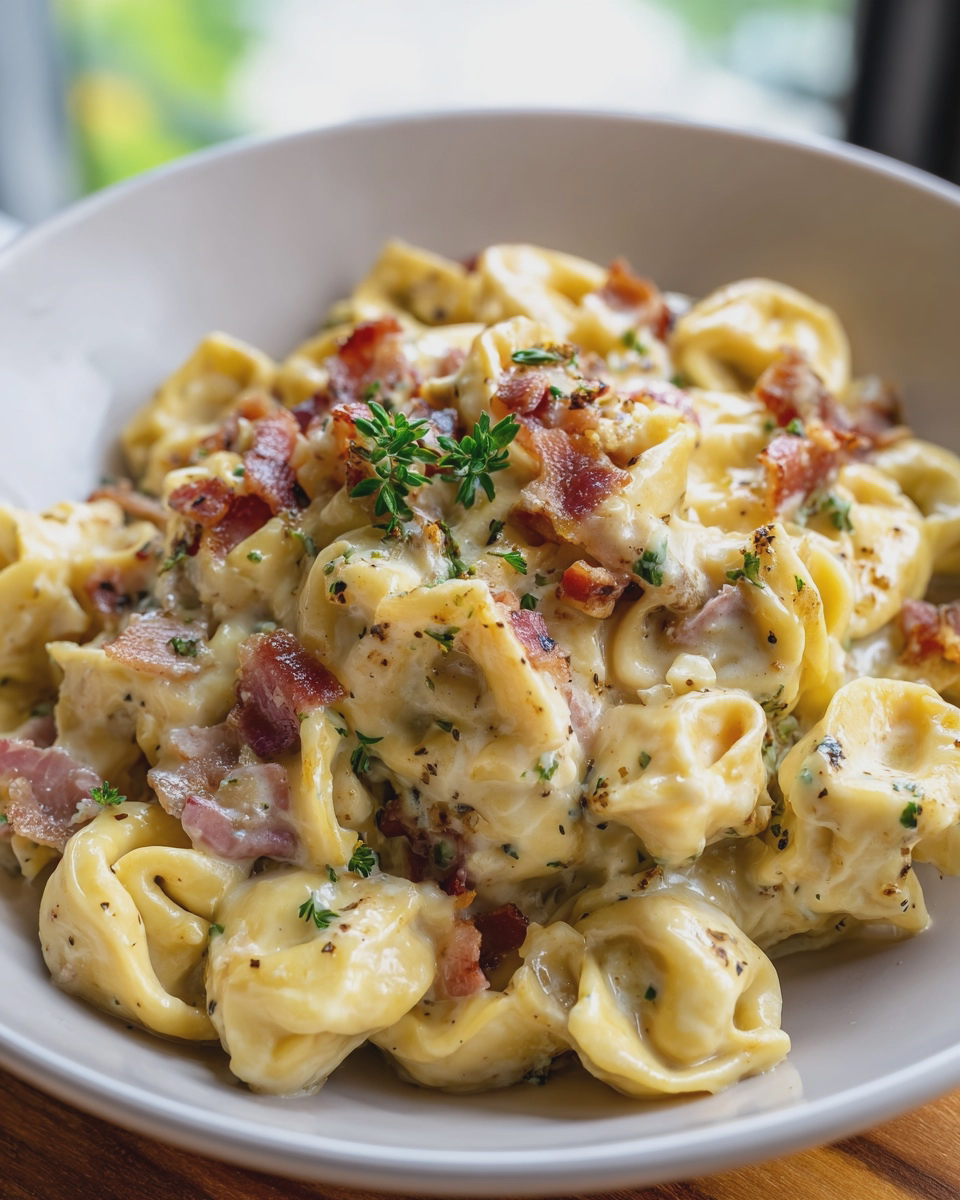 tortellini carbonara 30 minutes easy Italian dinner - detail 2